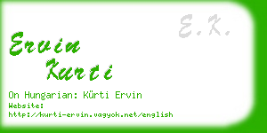 ervin kurti business card